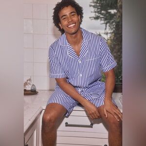 BedHead Blue and White Striped Pajama Set